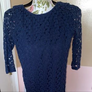 Lace Navy Maxi Dress